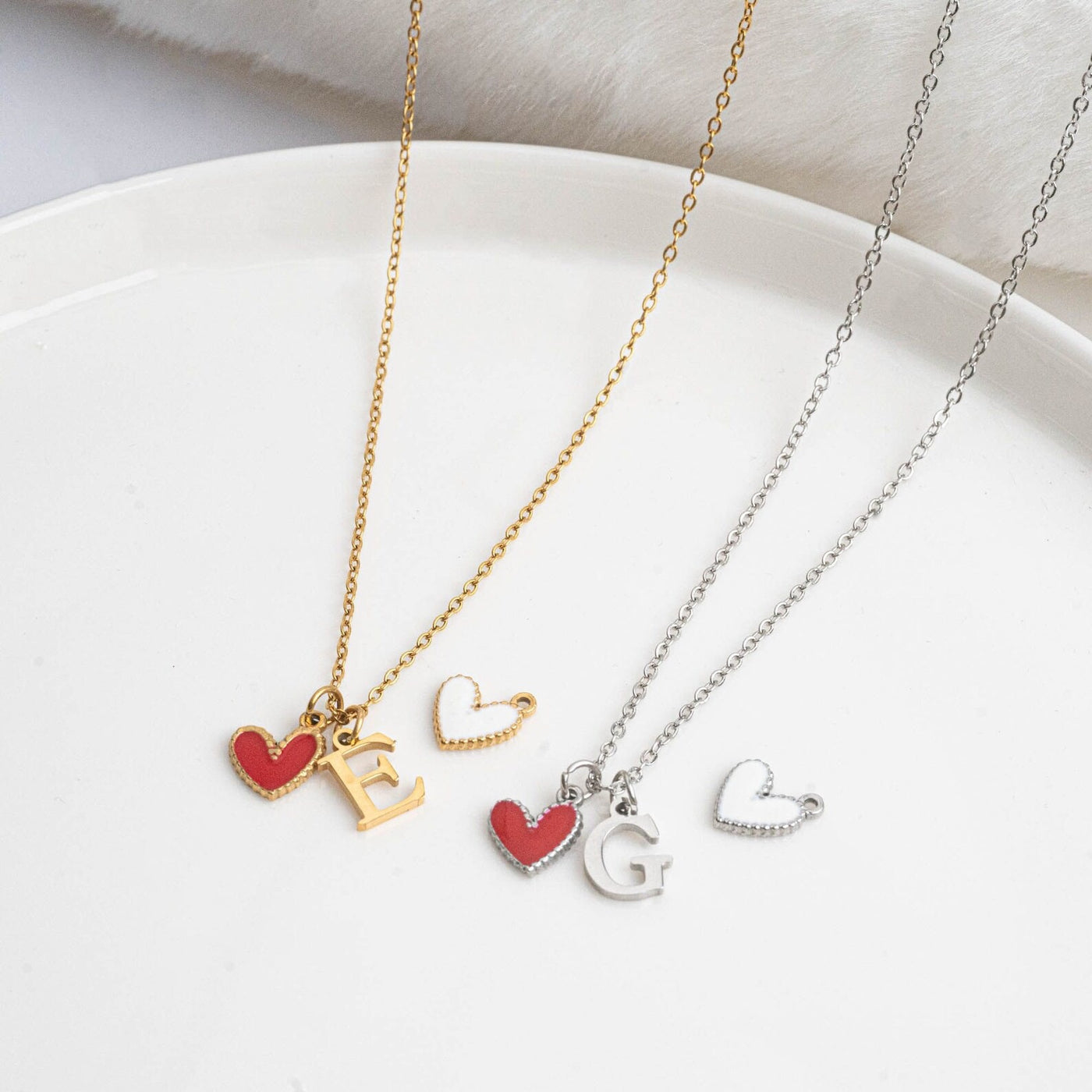 Collier initial personnalisé collier de lettres avec coeur